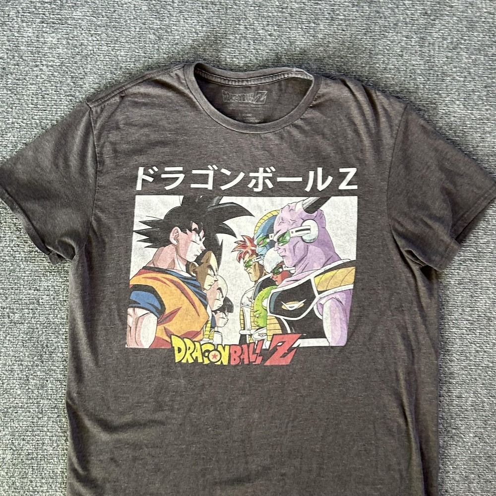Dragon Ball Z Shirt Mens Large Gray Goku Vegeta Ginyu Force Graphic Anime Tee